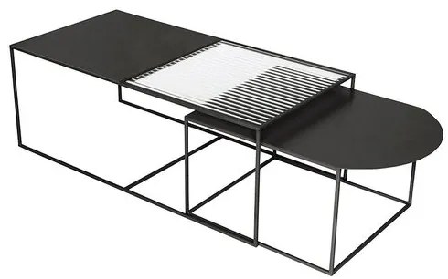 Mesa de Centro Oslo Aço Preto com Vidro Cancelado - 74730 Sun House