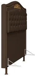 Cabeceira Cama Box Casal 140cm com Tachas Imperial Veludo J02 Chocolat