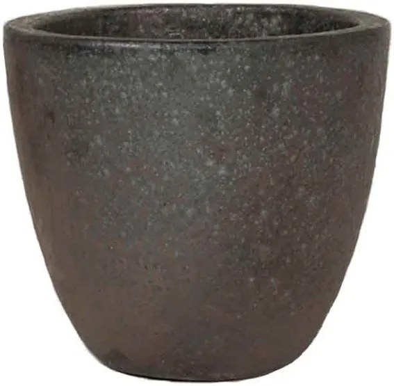 Vaso Vietnamita Cerâmica Importado Short EGG Grafite D21cm x A25cm