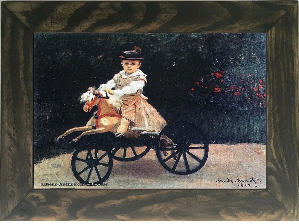 Quadro Decorativo A4 Jean Monet on a Mechanical Horse 1872 - Claude Monet Cosi Dimora
