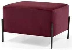 Puff Decorativo 60cm Base Aço Status C-278 Veludo Marsala - Domi