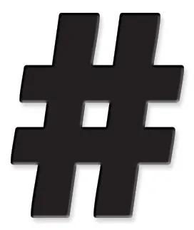 S&iacute;mbolo para parede Hashtag G