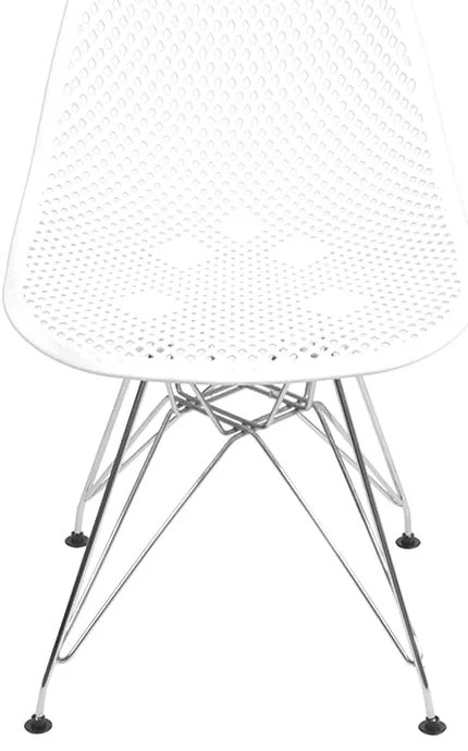 Cadeira Eames Colmeia Base Cromada - Branco