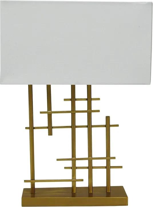 Abajur de Mesa em Metal Dourado - 57x41x21cm