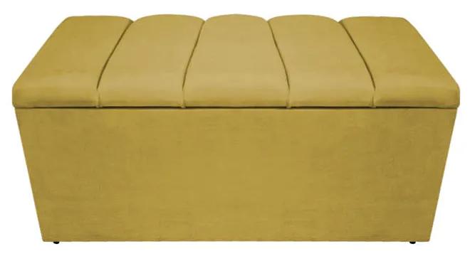 Calçadeira Estofada Sevilha P02 90 cm Solteiro Suede Amarelo - ADJ Decor
