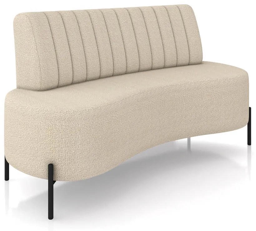 Sofá 2 Lugares Living 135cm Pé Ferro Pto Maraú Bouclê Creme K01 - D'Rossi