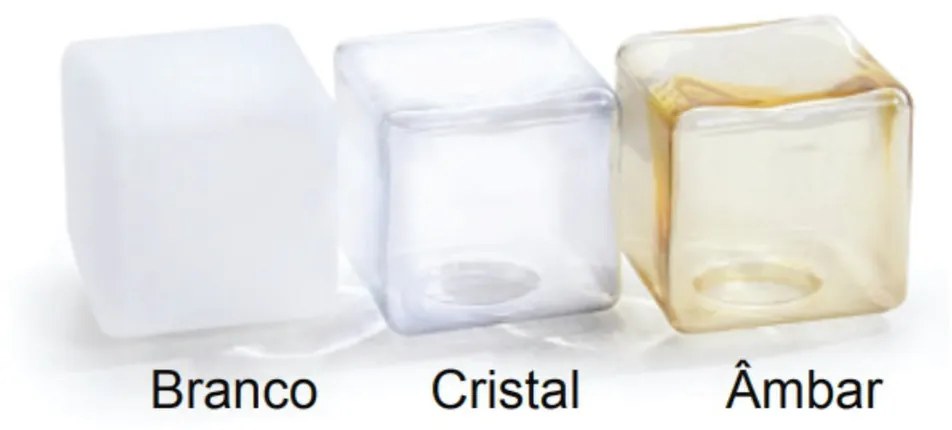 Pendente Duplo Vidro Quadrado 09X43X30Cm Metal E Cubo 01Xg9 |Old Artis... (HONEY, CLEAR (TRANSPARENTE))
