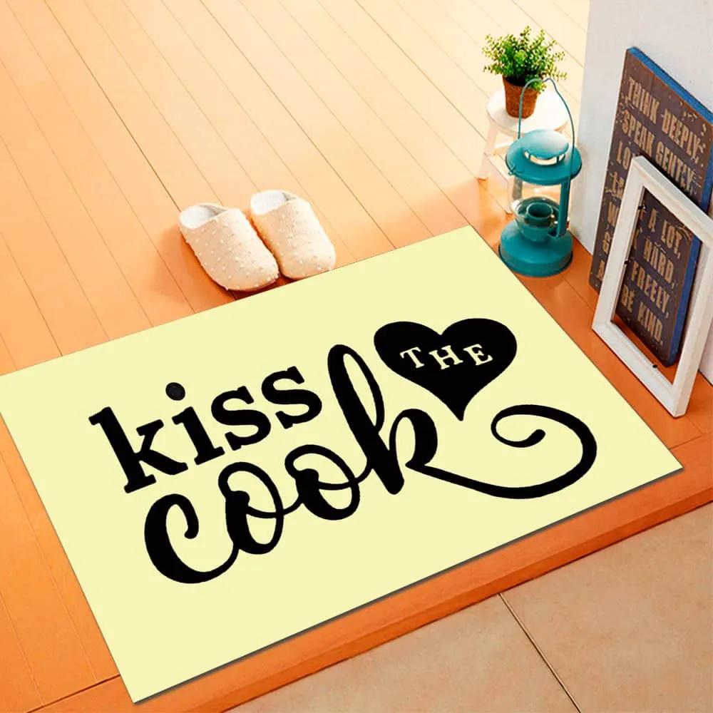 Tapete de Cozinha, Kiss Cook - 40x60cm - Tapete de Cozinha