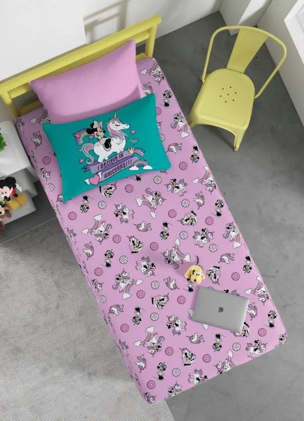 Jogo de Cama Malha Minnie Solteiro 2 Peças