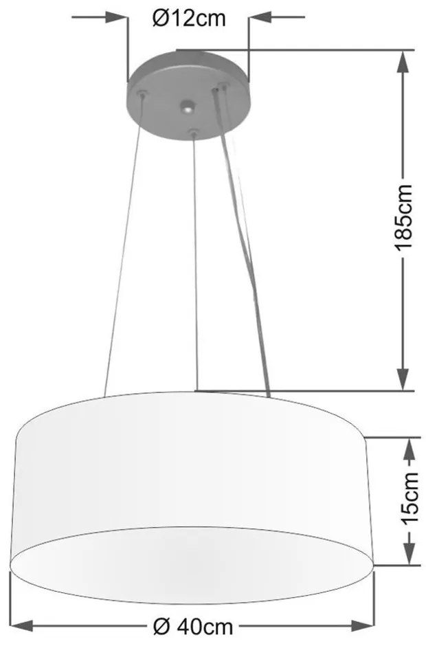 Lustre Luminária Pendente Cupula em Tecido MD-39801 - Bivolt - Para 3-Lâmpadas E27 - Lustres Vivare