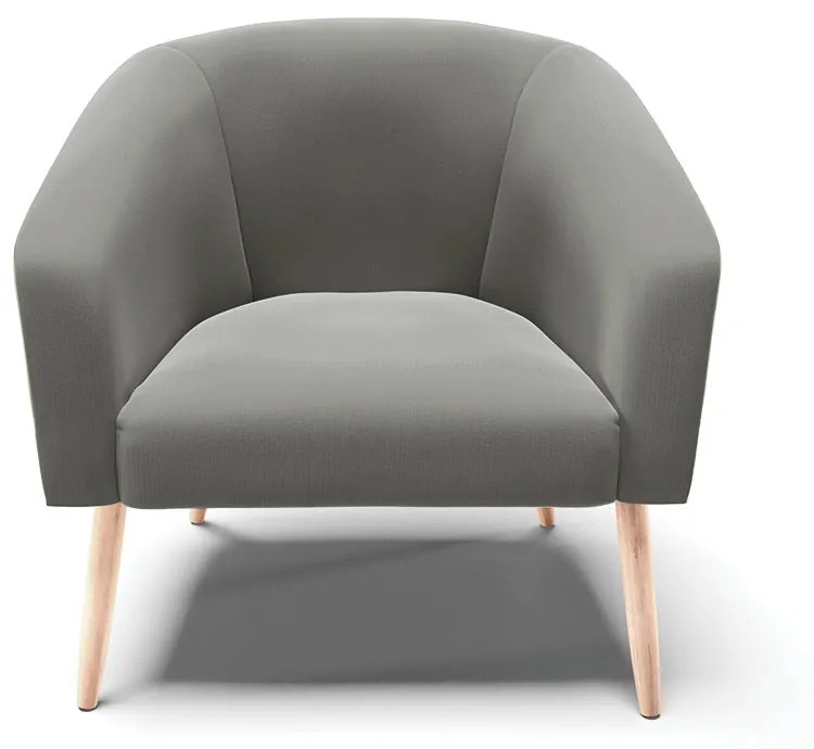 Poltrona Decorativa Pé Palito Natural Kit 2 Stella Suede Grafite D03 - D'Rossi