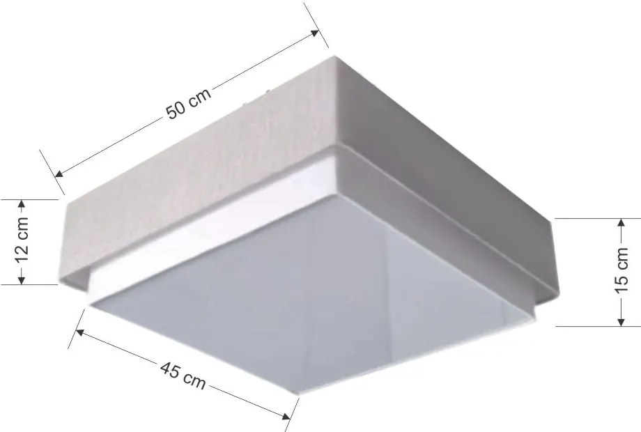 Plafon Quadrado Vivare Md-3091 Cúpula em Tecido 50x50cm - Bivolt