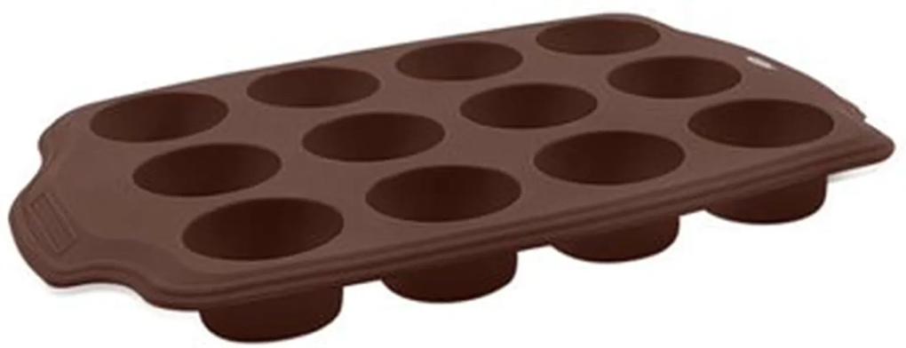 Forma 12 Divisões Mini em Silicone Glacê Brinox Chocolate Brinox 3500/306 Marrom