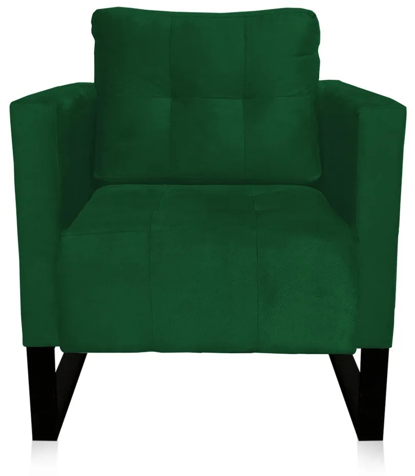 Poltrona Livia Suede Verde Base Industrial Preto - D'Rossi