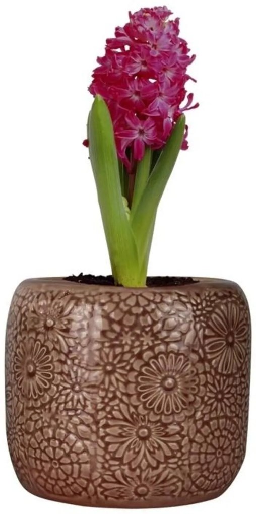 Vaso de Cerâmica Marrom Flowers Urban Home