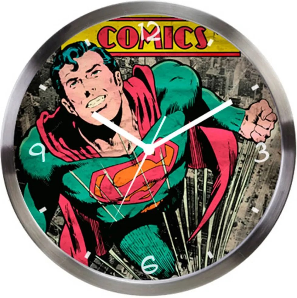 Relógio de Parede DC Comics Superman Verde em Metal - Urban