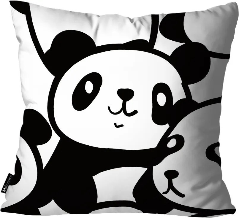 Almofada Infantil Panda Preto e Branco45x45cm