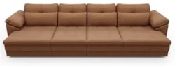 Sofá Retrátil 5 Lugares Para Sala 414cm Dijon Couro Mel S07 - Mpozenat
