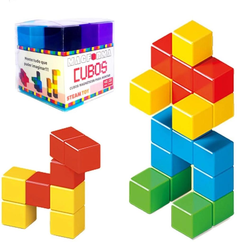 Blocos de Montar Cubo Magnético Brinquedo Educativo Magforma