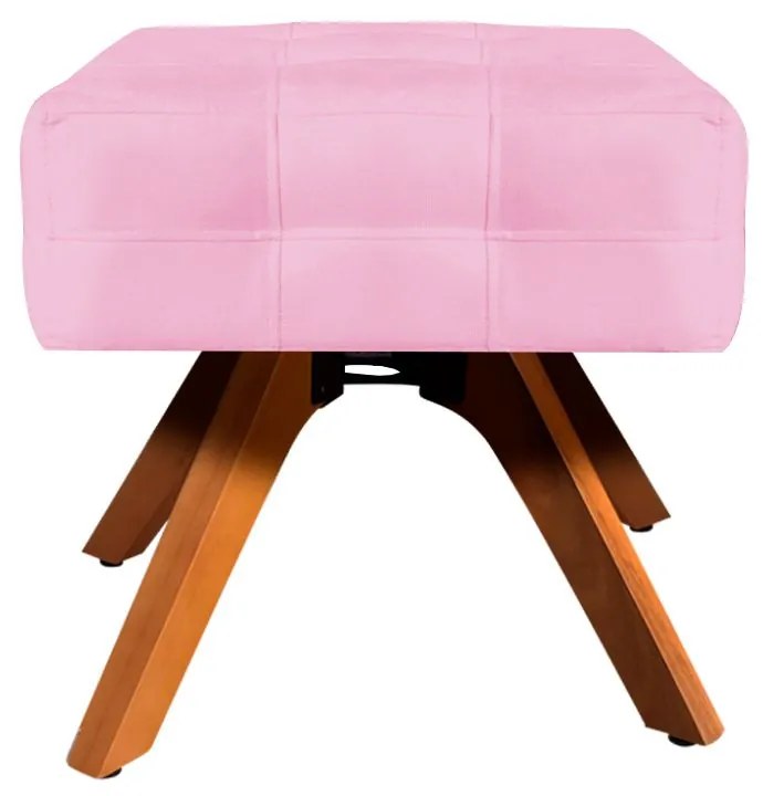 Puff Banqueta Decorativo Giratório MM30 Elisa Suede D03 - D'Rossi - Rosa Bebê