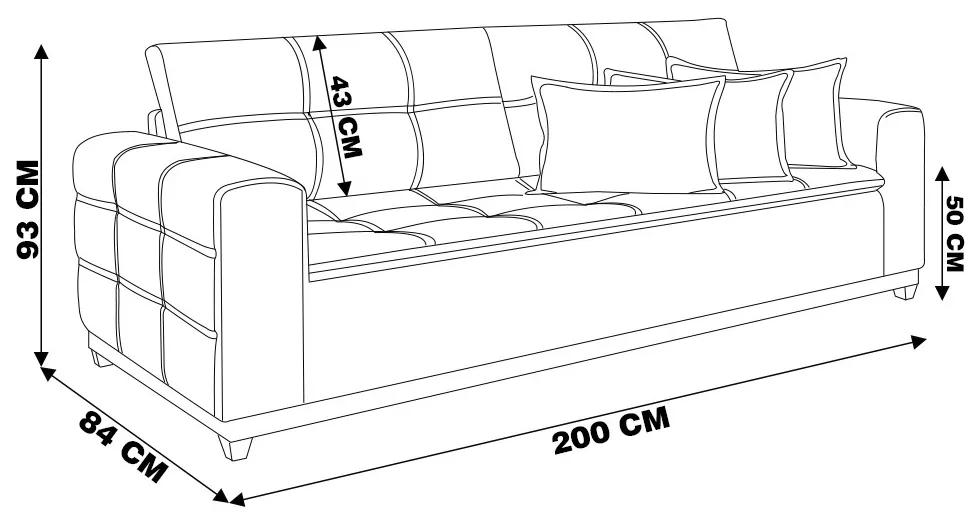 Sofá 200 cm Sala de Estar Lúcia Veludo Marrom G30 - Gran Belo