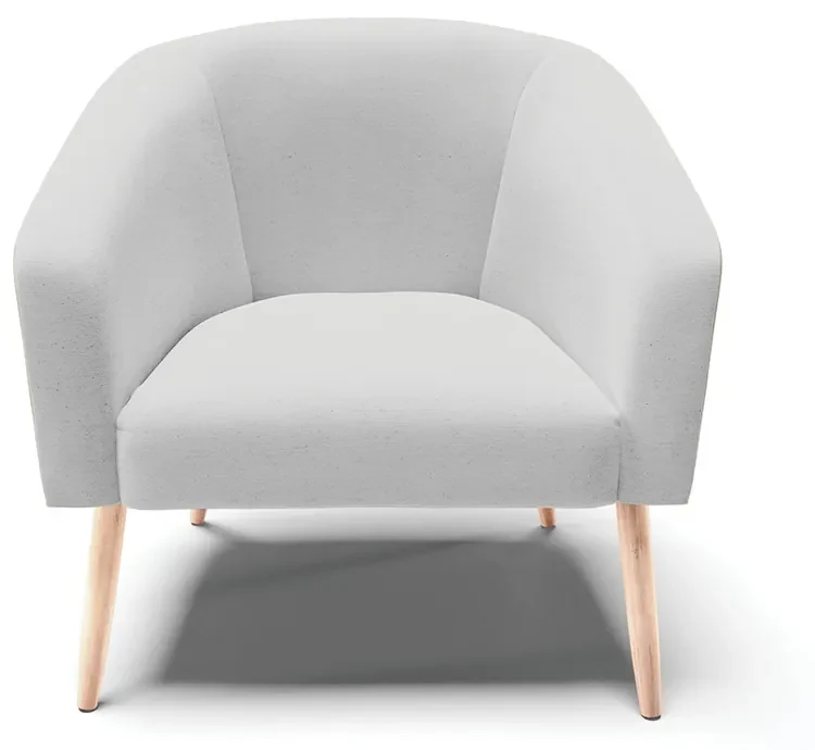 Poltrona Decorativa Pé Palito Natural Stella Linho D03 - D'Rossi - A05 Cinza