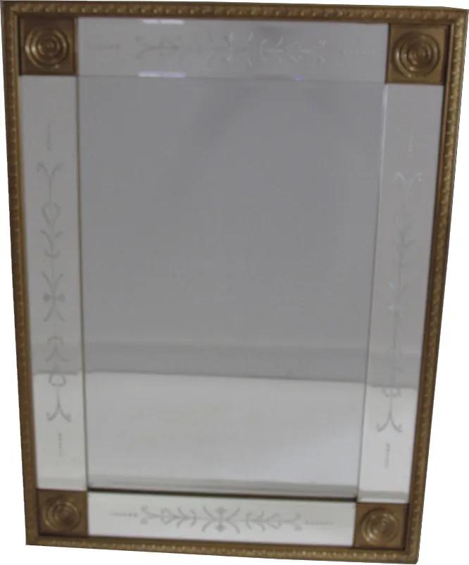 Espelho Clássico Folheado à Ouro 97 cm x 72 cm