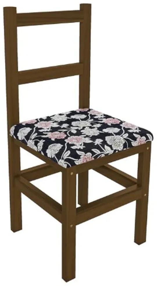 Cadeira Estofada 413 Imbuia/Floral - Belini