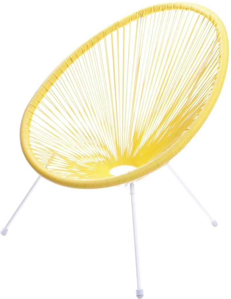 Cadeira Acapulco Amarela Com Cordas de PVC - Base Aço