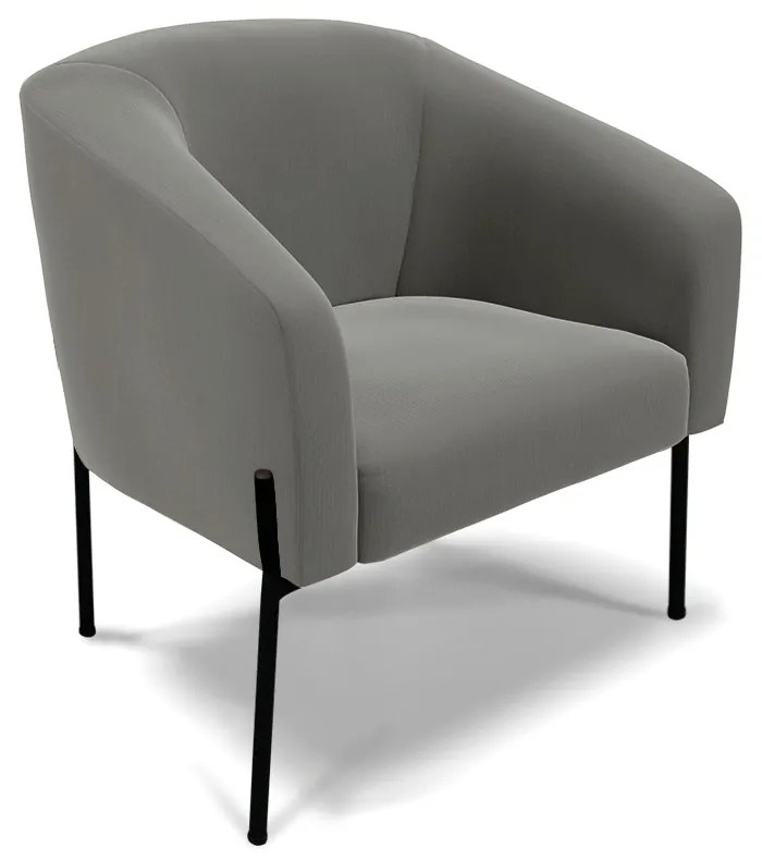 Poltrona Decorativa Pé de Ferro Preto Stella Suede D03 - D'Rossi - Grafite