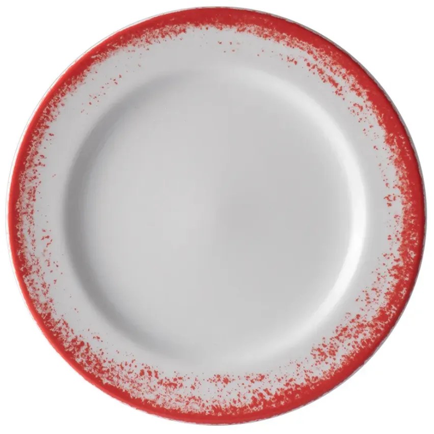 Prato Sobremesa 19Cm Porcelana Schmidt - Dec. Nevoa Vermelho 2429