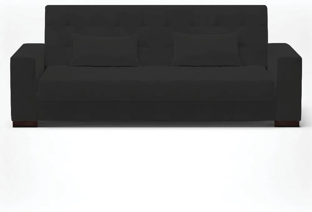 Sofá Cama Casal 3 Lugares 210cm Lisboa Veludo  D03 - D'Rossi - Preto