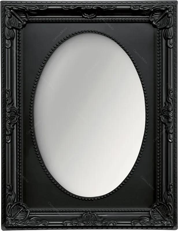 Espelho Vitalle Oval com Moldura Retangular Preto - 28x23 cm