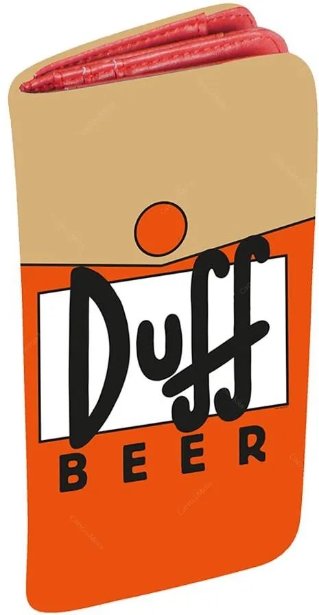 Carteira Duff Beer - The Simpsons - Laranja em PU - 19x9 cm