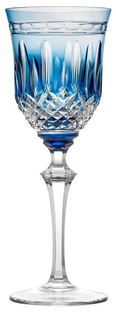 Taça de Cristal Lapidado Artesanal p/ Água - Azul - 68  Azul - 68