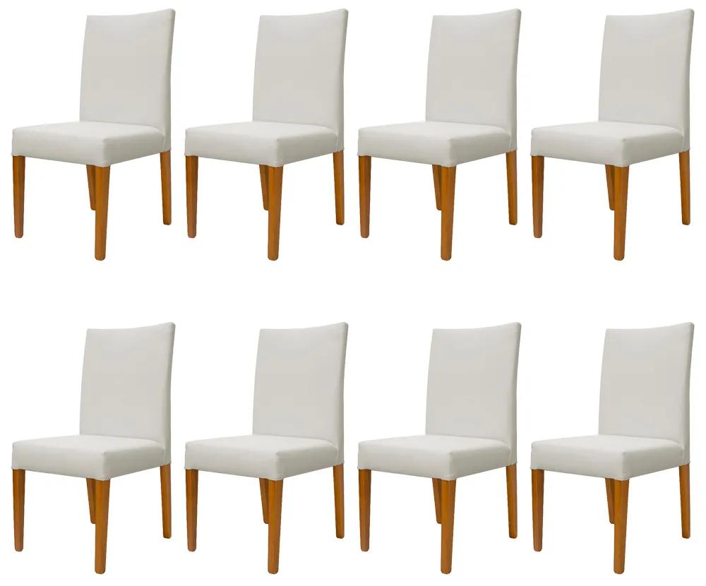 Kit 8 Cadeiras de Jantar Milan Linho Bege
