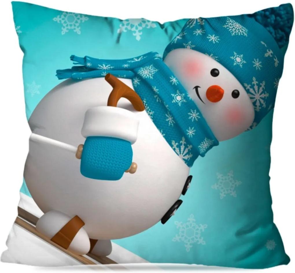 Capa de Almofada Love Decor Avulsa Decorativa Happy Snowman