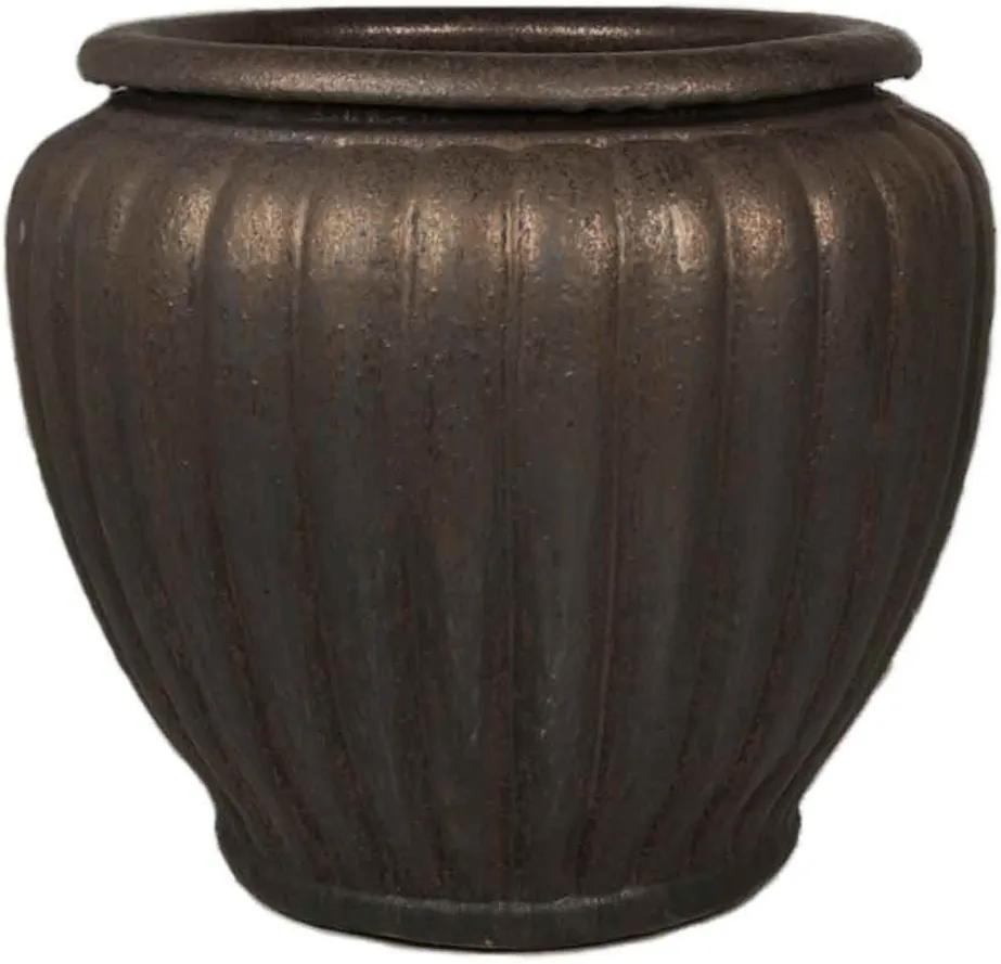 Vaso Vietnamita Cerâmica Importado Pumpkin Grande Bronze D72cm x A62cm