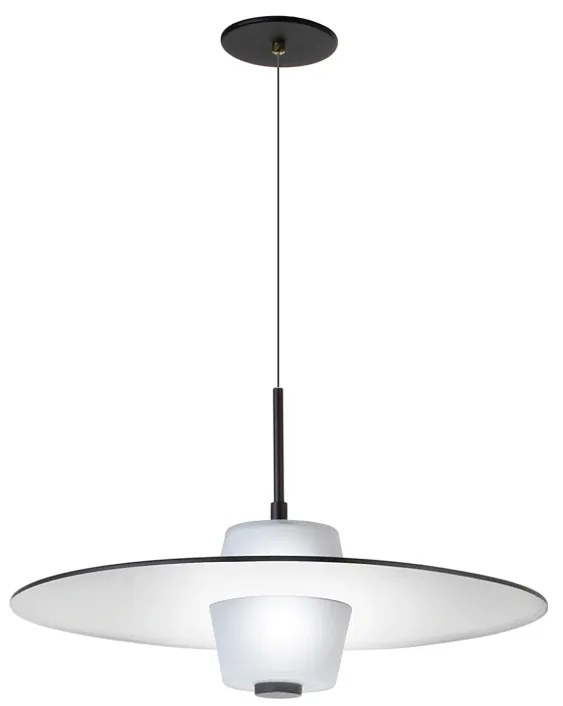 Pendente Eclisse Ø40X30Cm Disco Plano Metal Alumínio E Vidro Duplo 04X... (ROSE FOSCO / COBRE BRILHO)