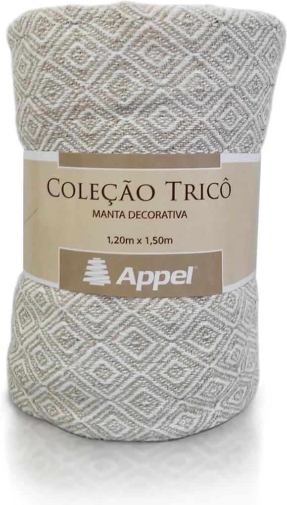 Manta Appel Tricô Decorativa P/ Cama E Sofá - Caqui Cru
