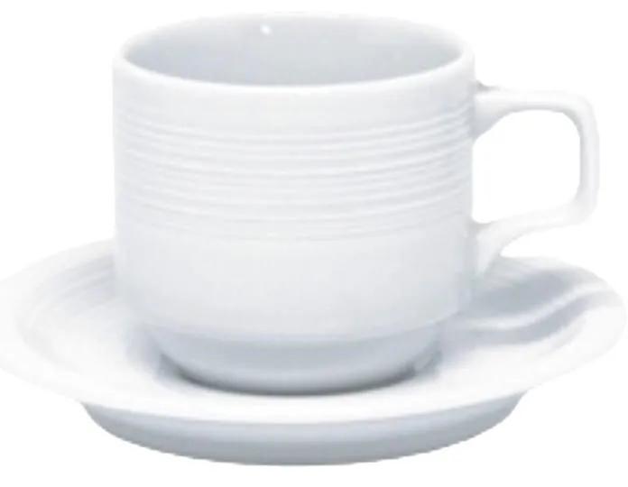 Xícara Chá Com Pires 205Ml Porcelana Schmidt - Mod. Saturno Empilhável