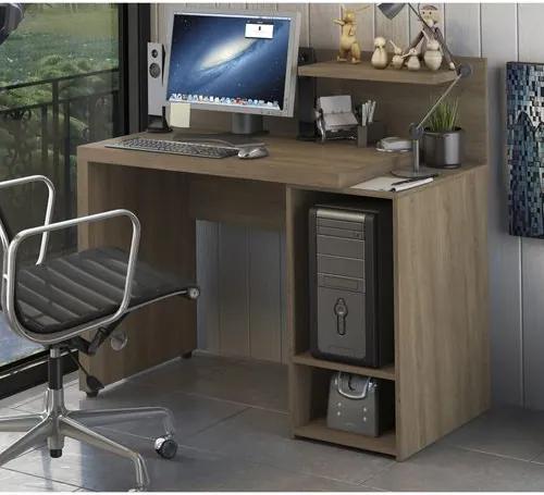 Mesa para Computador com Prateleira S973 Kappesberg - Texturizado Nogal
