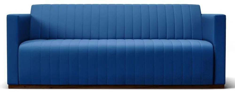 Sofá 3 Lugares Sala de Estar Hórus Bipartido 230 cm Veludo Azul G15 - Gran Belo