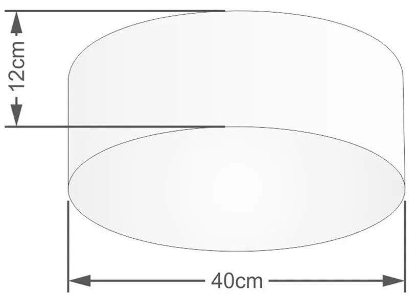 Kit Plafon Cilíndrico Md-3005 e Pendente Md-4019 Cúpula em Tecido 40cm Branco - Bivolt