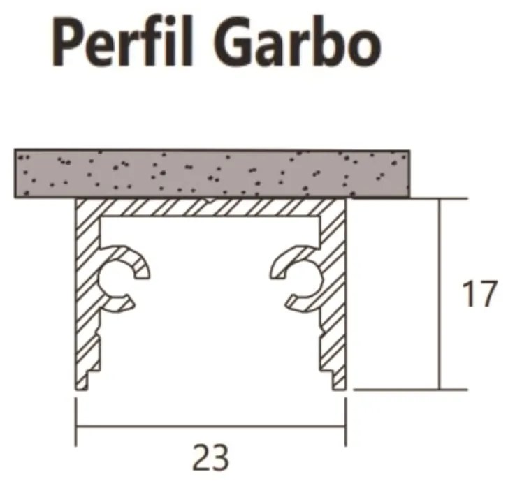 Perfil Sobrepor Para Fita Led Garbo 225Cm 2,3X225X1,7Cm | Usina 30020/... (BT - Branco Texturizado)