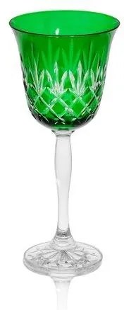 Taça de Cristal Polonês Verde para Vinho - 220ml