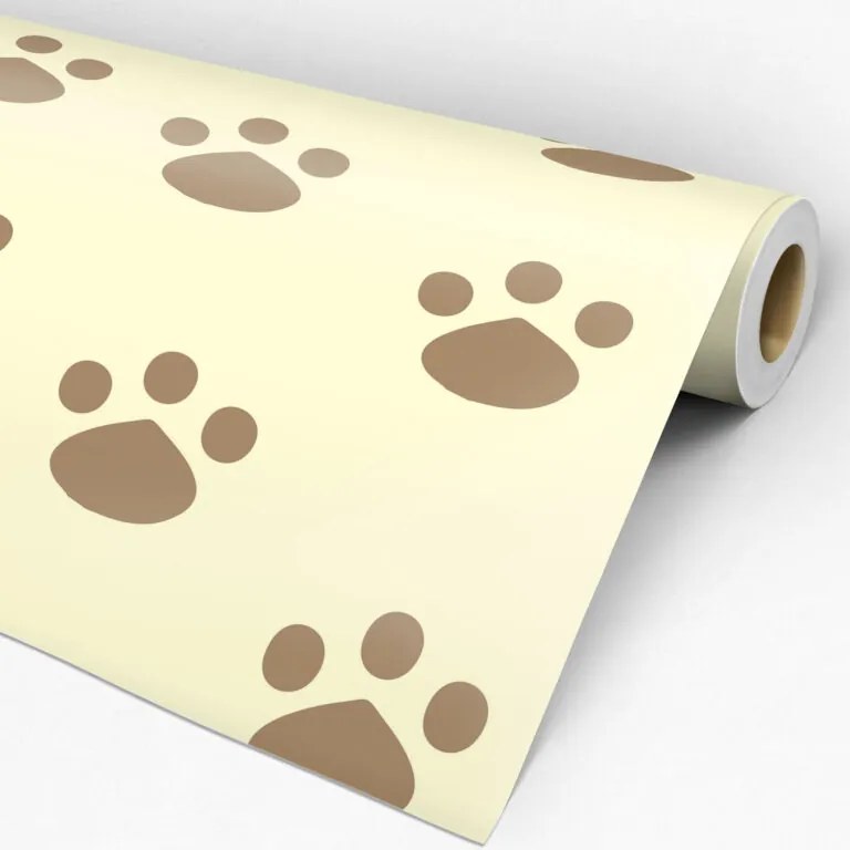 Papel de parede adesivo animal pegadas marrom