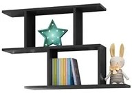 Prateleira Decorativa Infantil 2 Nichos Mimo Q01 Preto - Mpozenato