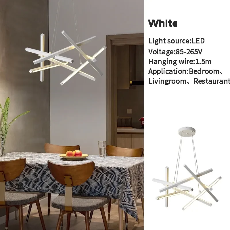 Pendente Moderno led lustre de controle remoto para sala estar sala jantar  quarto cozinha luz pingente teto design lâmpada suspensão - white - 75cm, Brilho regulável