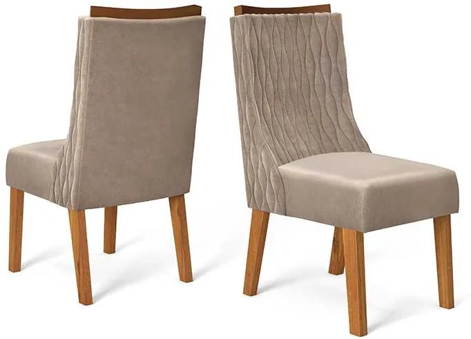 Conjunto 2 Cadeiras Amélia Rústico Terrara Tecido Veludo Kraft
